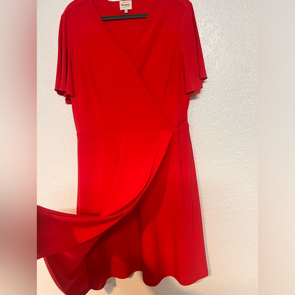 Ashley Graham Beyond * Red Wrap Dress * Size XL